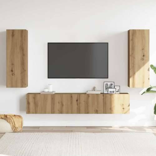 4-dijelni zidni TV ormarić Artisan hrast izrađen od drveta - hrast artisan 1 160 cm Cijena