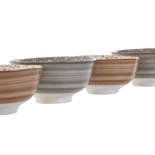 Set Zdjela Home ESPRIT Smeđa Bež Porculan Ziedi Shabby Chic 11,5 x 11,5 x 6 cm Cijena