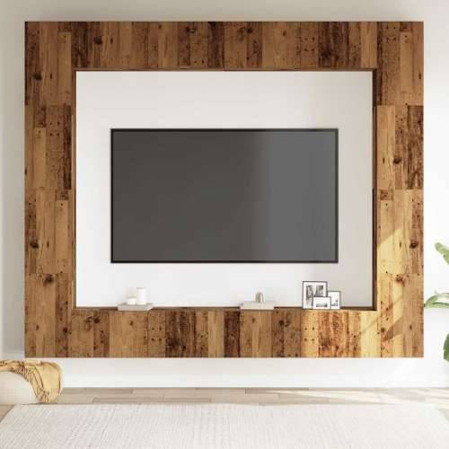 8-dijelni zidni set TV ormarić konstruirano drvo - Staro drvo 1 100 cm Cijena