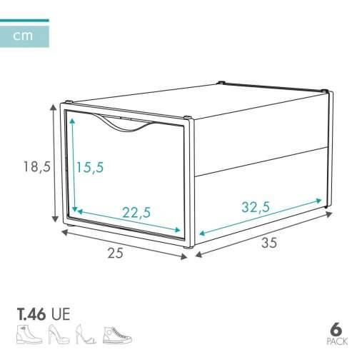 Stackable shoe box Max Home Bijela 6 kom. polipropilen ABS 25 x 18,5 x 35 cm Cijena