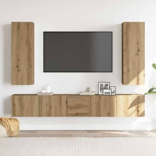 5-dijelni zidni TV ormarić Artisan hrast izrađen od drva - hrast artisan 1 160 cm Cijena