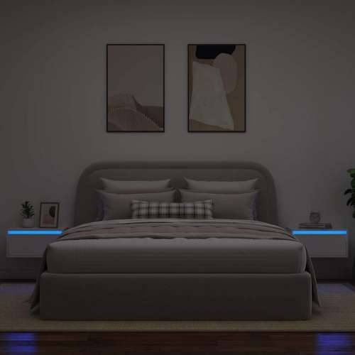 Zidni noćni ormarići s LED svjetlima 2 kom bijeli - Bijela 2 51 cm Cijena