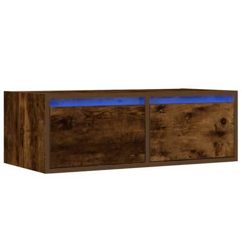 TV ormarić s LED svjetlima boja dimljenog hrasta 75x35,5x25 cm - Dimljeni hrast 1 75 cm Cijena