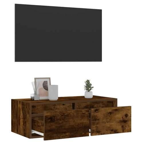 TV ormarić s LED svjetlima boja dimljenog hrasta 75x35,5x25 cm - Dimljeni hrast 1 75 cm Cijena