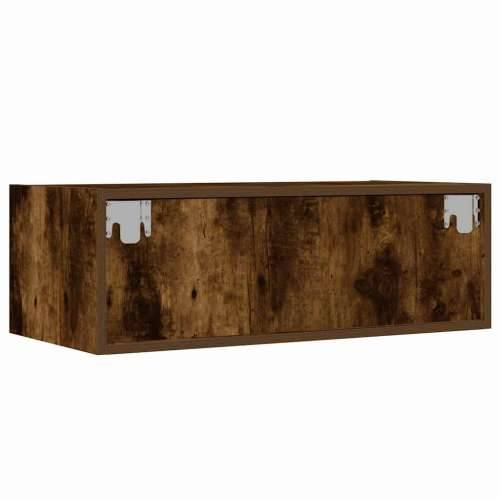 TV ormarić s LED svjetlima boja dimljenog hrasta 75x35,5x25 cm - Dimljeni hrast 1 75 cm Cijena