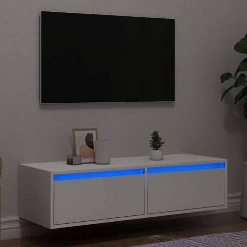 TV ormarić s LED svjetlima bijeli 100X35,5x25 cm - Bijela 1 100 cm Cijena