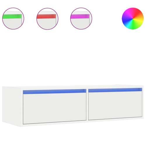 TV ormarić s LED svjetlima bijeli 100X35,5x25 cm - Bijela 1 100 cm Cijena
