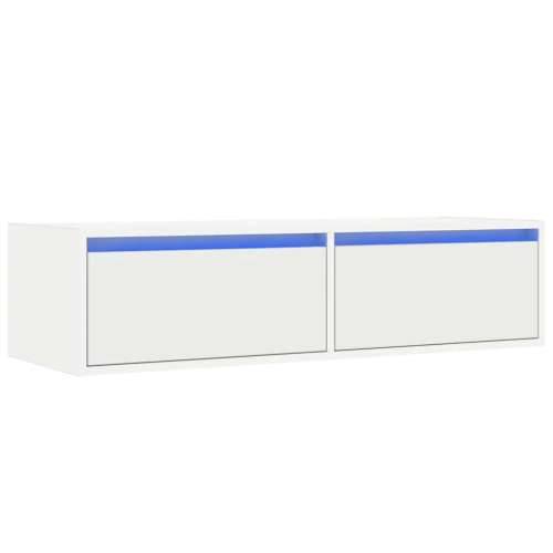 TV ormarić s LED svjetlima bijeli 100X35,5x25 cm - Bijela 1 100 cm Cijena