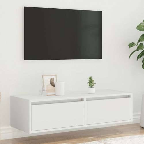 TV ormarić s LED svjetlima bijeli 100X35,5x25 cm - Bijela 1 100 cm Cijena
