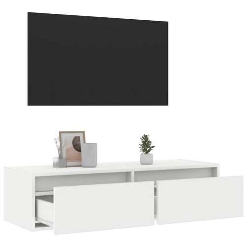 TV ormarić s LED svjetlima bijeli 100X35,5x25 cm - Bijela 1 100 cm Cijena