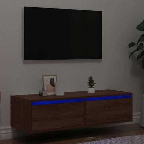 TV ormarić s LED svjetlima boja smeđeg hrasta 100X35,5x25 cm - Smeđi hrast 1 100 cm Cijena