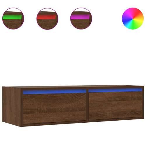 TV ormarić s LED svjetlima boja smeđeg hrasta 100X35,5x25 cm - Smeđi hrast 1 100 cm Cijena