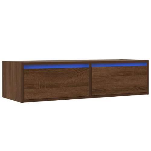 TV ormarić s LED svjetlima boja smeđeg hrasta 100X35,5x25 cm - Smeđi hrast 1 100 cm Cijena