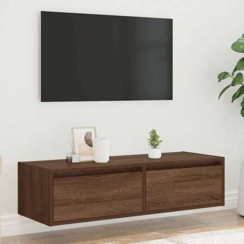 TV ormarić s LED svjetlima boja smeđeg hrasta 100X35,5x25 cm - Smeđi hrast 1 100 cm Cijena