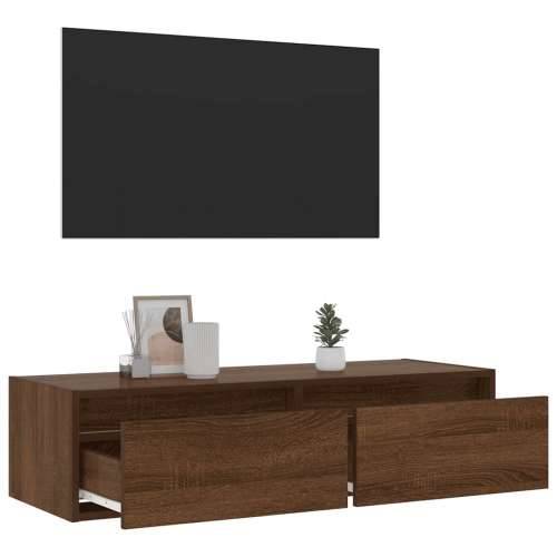 TV ormarić s LED svjetlima boja smeđeg hrasta 100X35,5x25 cm - Smeđi hrast 1 100 cm Cijena