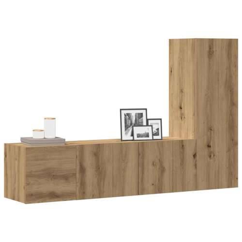 3-dijelni zidni TV ormarić Artisan hrast izrađen od drveta - hrast artisan 1 80 cm Cijena