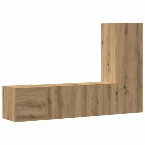 3-dijelni zidni TV ormarić Artisan hrast izrađen od drveta - hrast artisan 1 80 cm Cijena
