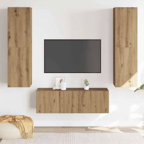 3-dijelni zidni TV ormarić Artisan hrast izrađen od drveta - hrast artisan 3 100 cm Cijena