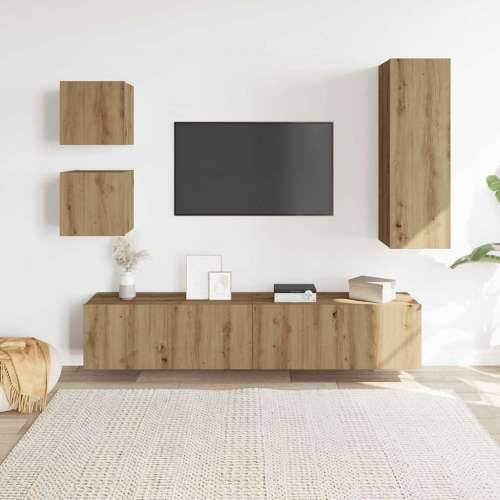 5-dijelni zidni TV ormarić Artisan hrast izrađen od drva Cijena