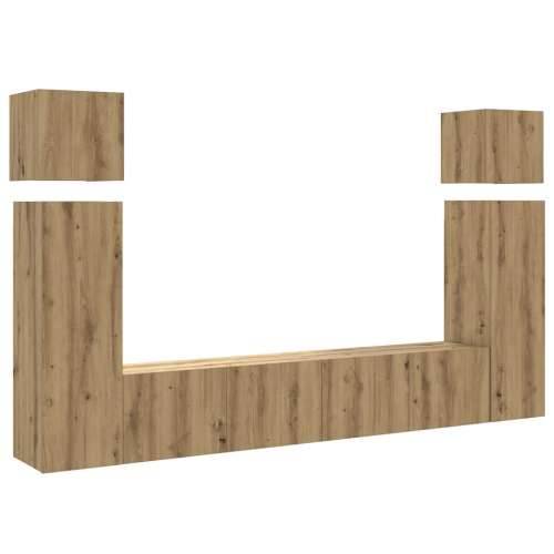 8-dijelni zidni TV ormarić Artisan hrast izrađen od drva - hrast artisan 8 80 cm Cijena