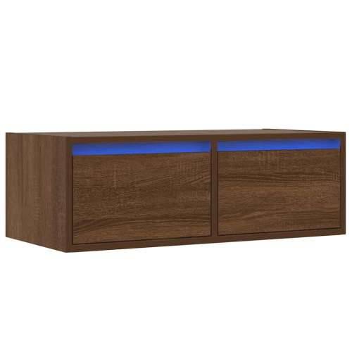 TV ormarić s LED svjetlima boja smeđeg hrasta 75x35,5x25 cm - Smeđi hrast 1 75 cm Cijena