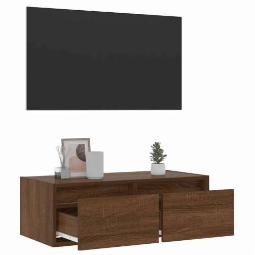 TV ormarić s LED svjetlima boja smeđeg hrasta 75x35,5x25 cm - Smeđi hrast 1 75 cm Cijena