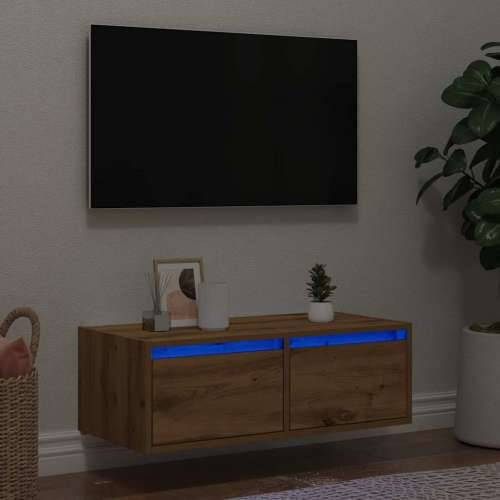 TV ormarić s LED svjetlima boja artisan hrasta 75x35,5x25 cm - hrast artisan 1 75 cm Cijena