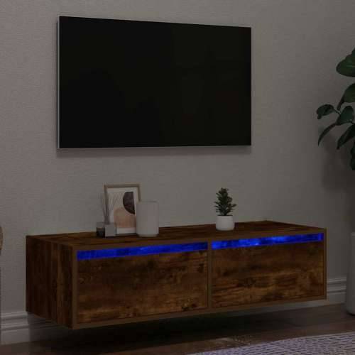 TV ormarić s LED svjetlima boja dimljenog hrasta 100X35,5x25 cm - Dimljeni hrast 1 100 cm Cijena
