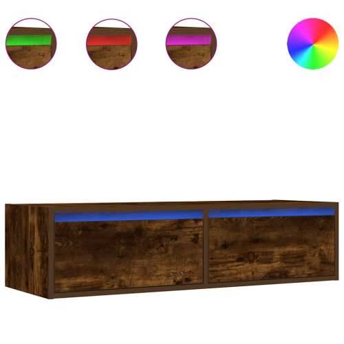 TV ormarić s LED svjetlima boja dimljenog hrasta 100X35,5x25 cm - Dimljeni hrast 1 100 cm Cijena