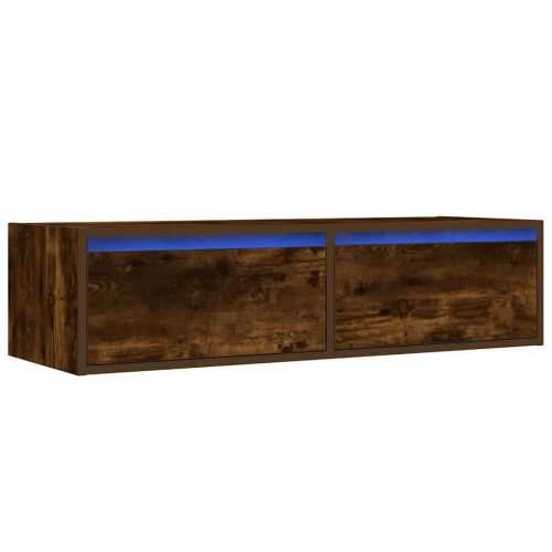 TV ormarić s LED svjetlima boja dimljenog hrasta 100X35,5x25 cm - Dimljeni hrast 1 100 cm Cijena