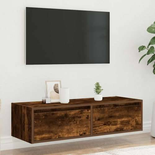 TV ormarić s LED svjetlima boja dimljenog hrasta 100X35,5x25 cm - Dimljeni hrast 1 100 cm Cijena