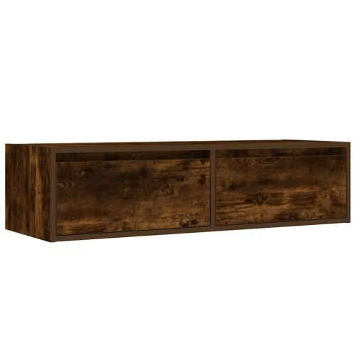 TV ormarić s LED svjetlima boja dimljenog hrasta 100X35,5x25 cm - Dimljeni hrast 1 100 cm Cijena