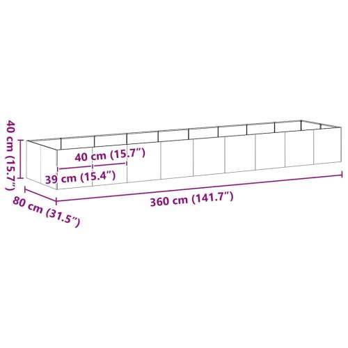 Sadilica crna 360x80x40 cm od čelika - Crna 360 x 80 x 40 cm 1 Cijena