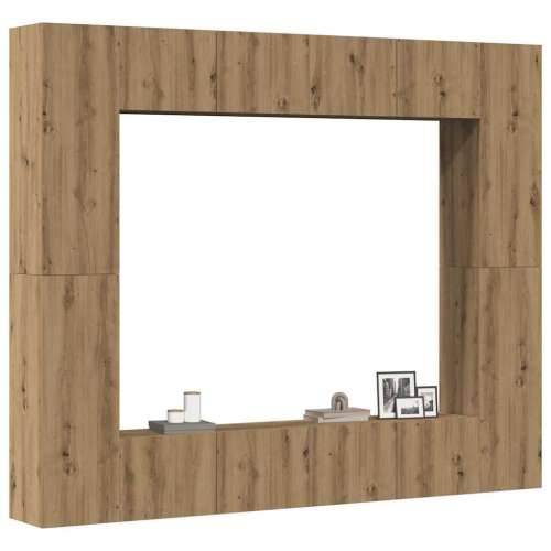 8-dijelni zidni TV ormarić Artisan hrast izrađen od drveta - hrast artisan 1 80 cm Cijena