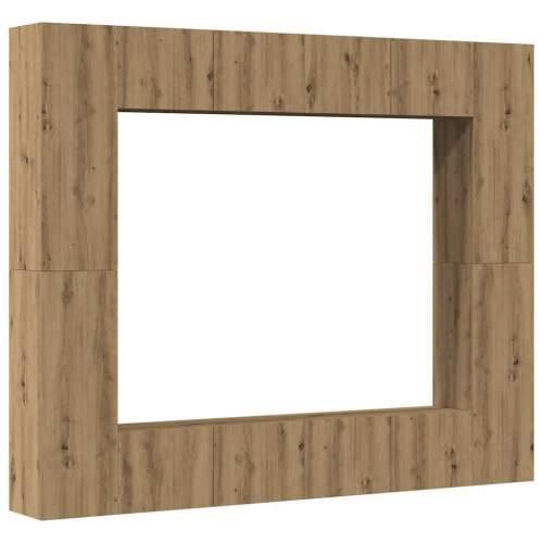 8-dijelni zidni TV ormarić Artisan hrast izrađen od drveta - hrast artisan 1 80 cm Cijena