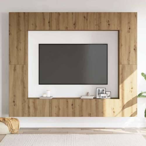 8-dijelni zidni TV ormarić Artisan hrast izrađen od drveta - hrast artisan 1 80 cm Cijena