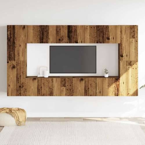 8-dijelni zidni set TV ormarić konstruirano drvo - Staro drvo 4 80 cm Cijena