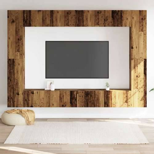 8-dijelni zidni set TV ormarić konstruirano drvo - Staro drvo 4 100 cm Cijena