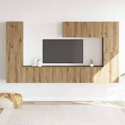 7-dijelni zidni TV ormarić Artisan hrast izrađen od drveta - hrast artisan 1 80 cm Cijena