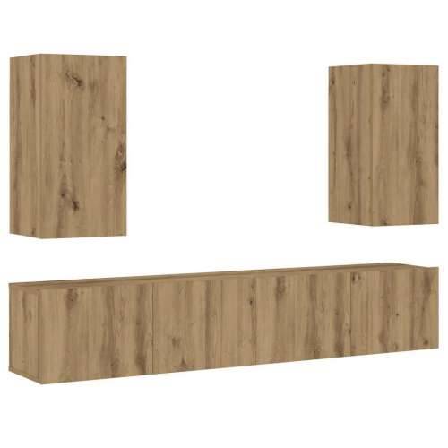 4-dijelni zidni TV ormarić Artisan hrast izrađen od drveta - hrast artisan 4 80 cm Cijena