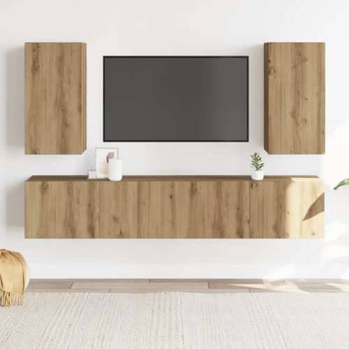 4-dijelni zidni TV ormarić Artisan hrast izrađen od drveta - hrast artisan 4 80 cm Cijena