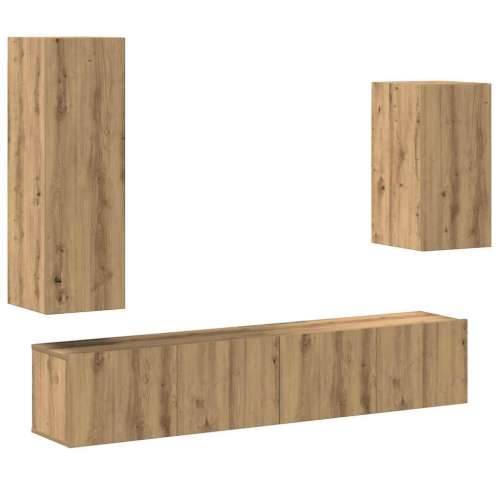 4-dijelni zidni TV ormarić Artisan hrast izrađen od drva - hrast artisan 4 80 cm Cijena