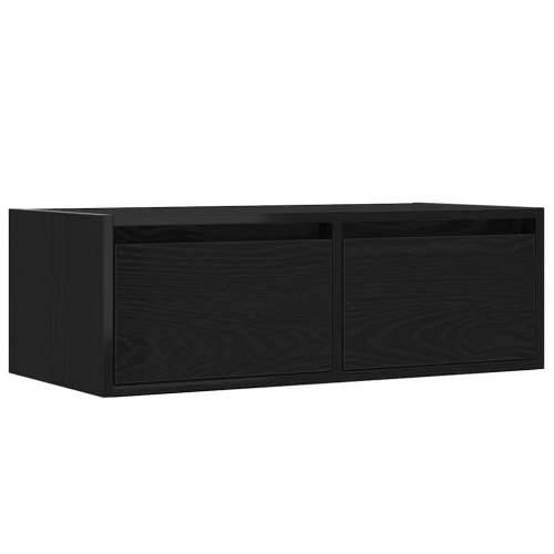 TV ormarić s LED svjetlima crni hrast 75x35,5x25 cm - Crni hrast 1 75 cm Cijena