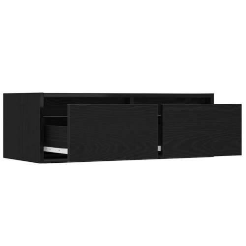 TV ormarić s LED svjetlima crni hrast 75x35,5x25 cm - Crni hrast 1 75 cm Cijena