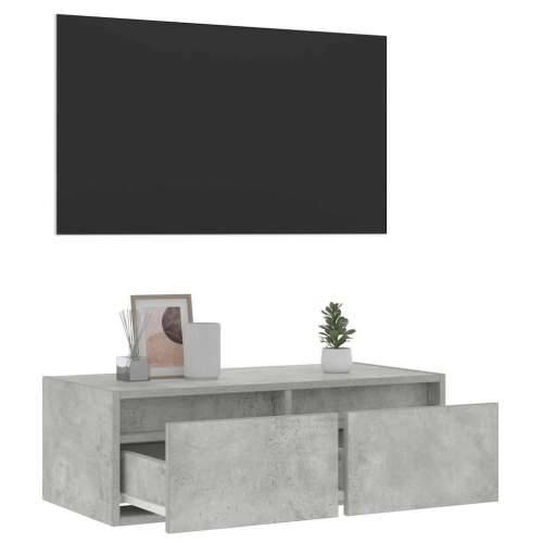 TV ormarić s LED svjetlima siva boja betona 75x35,5x25 cm - Beton siva 1 75 cm Cijena