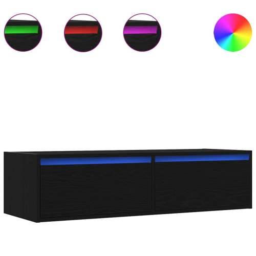 TV ormarić s LED svjetlima crni 100X35,5x25 cm - Crni hrast 1 100 cm Cijena