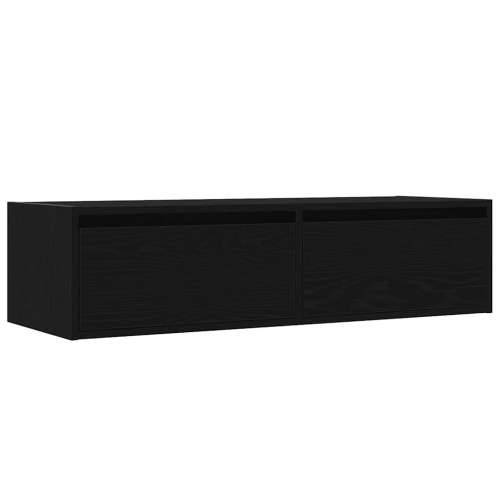 TV ormarić s LED svjetlima crni 100X35,5x25 cm - Crni hrast 1 100 cm Cijena