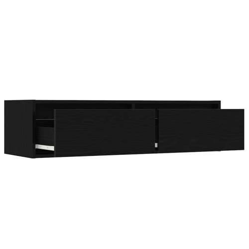 TV ormarić s LED svjetlima crni 100X35,5x25 cm - Crni hrast 1 100 cm Cijena