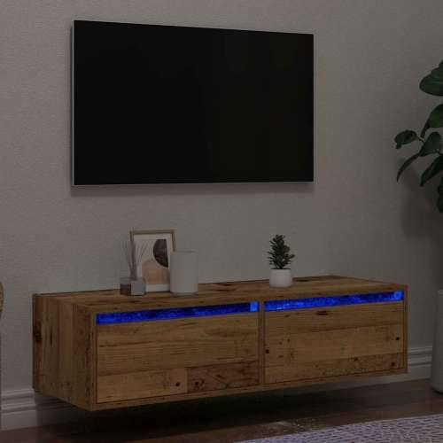 TV ormarići s LED svjetlima 2 kom boja drva 100X35,5x25 cm - Staro drvo 1 100 cm Cijena