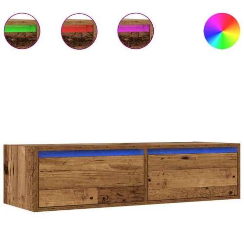 TV ormarići s LED svjetlima 2 kom boja drva 100X35,5x25 cm - Staro drvo 1 100 cm Cijena